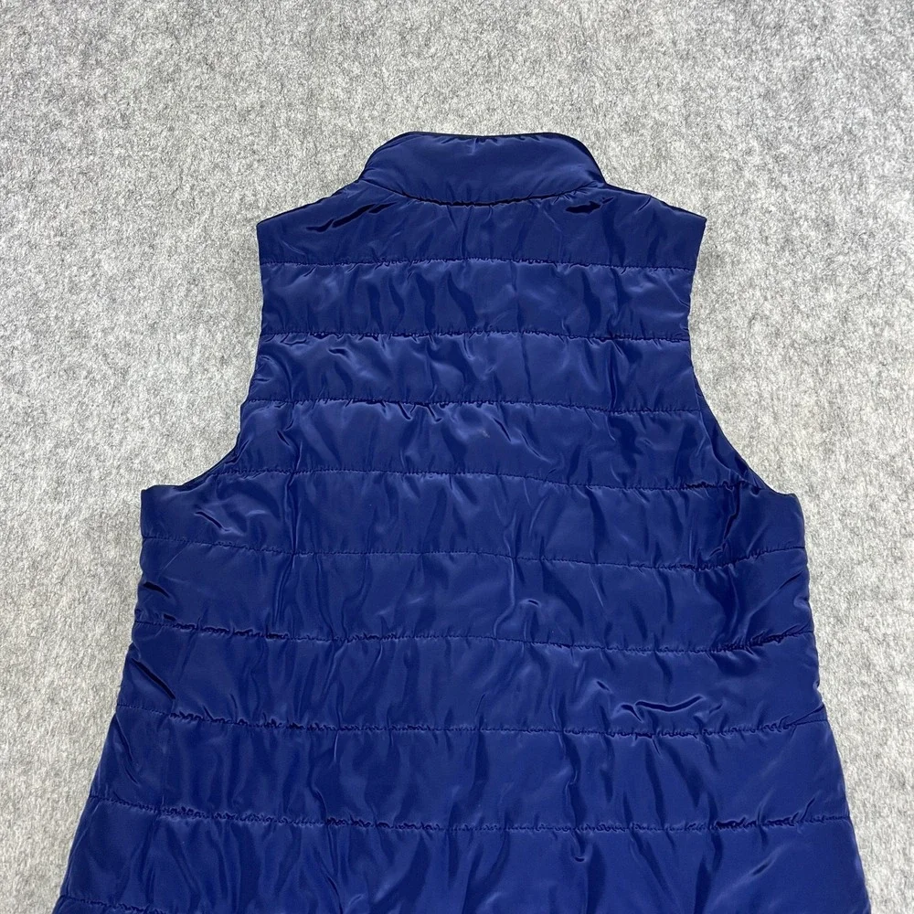 Michael Kors‎ Vest Womens Medium Blue Quilted Snap Front Stand Collar Puffer